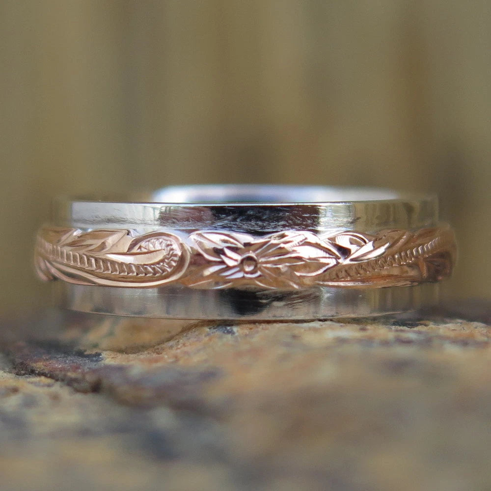 Maile Leaf Fine Ring - Rose Gold